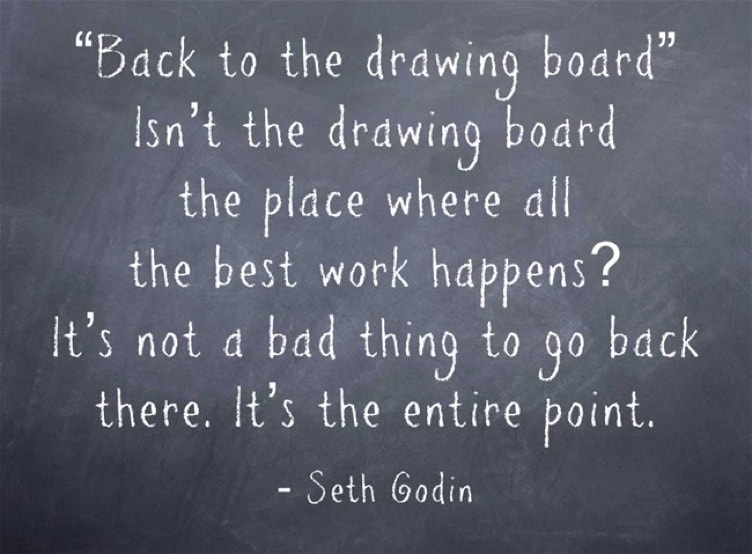 Back to the drawing board quote by Seth Godin